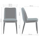 Dining chair for kitchen, cafe, bar Vittorio black metal/purple melange fabric AMF