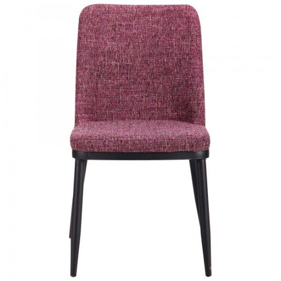 Dining chair for kitchen, cafe, bar Vittorio black metal/purple melange fabric AMF