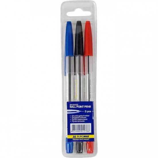 Set of ballpoint pens Buromax 3 colors Corwin type plastic case (BM.8433)