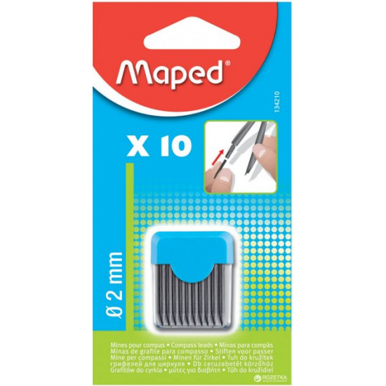 Набір грифелів для циркуля Maped 2 мм 10 шт (MP.134210)