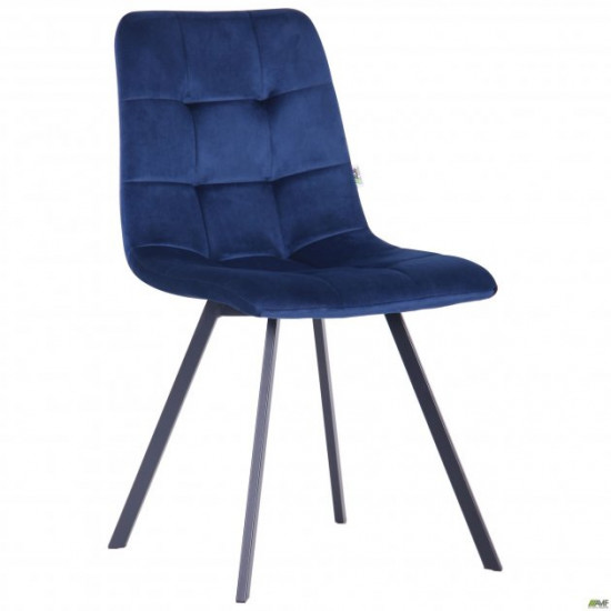 AMF dining chair Harlem black/velor dark blue 546789