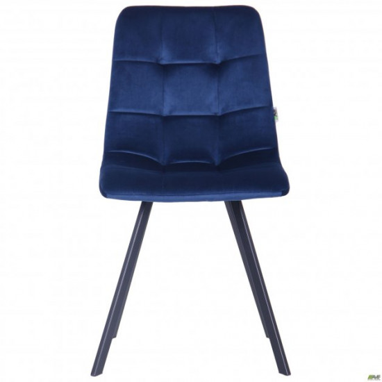 AMF dining chair Harlem black/velor dark blue 546789