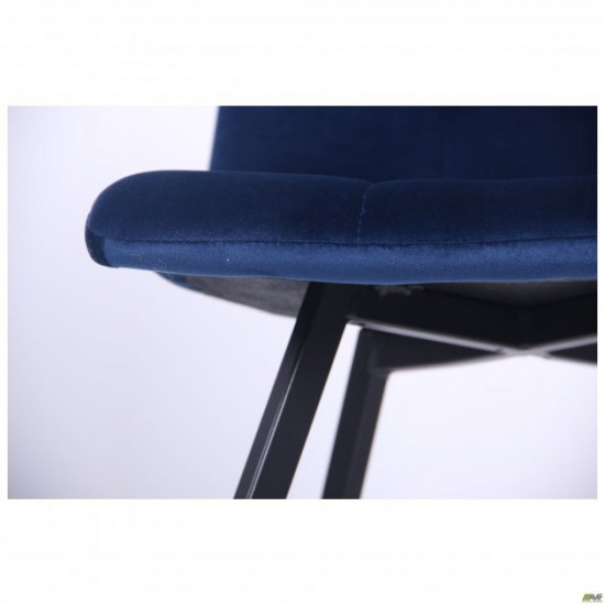 AMF dining chair Harlem black/velor dark blue 546789