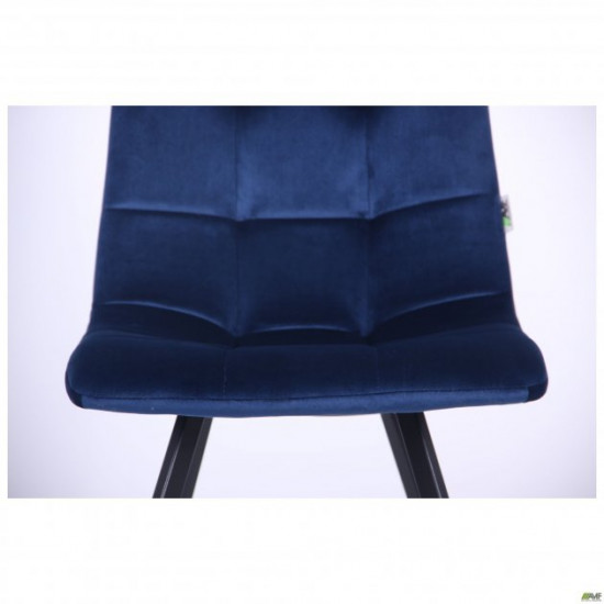 AMF dining chair Harlem black/velor dark blue 546789