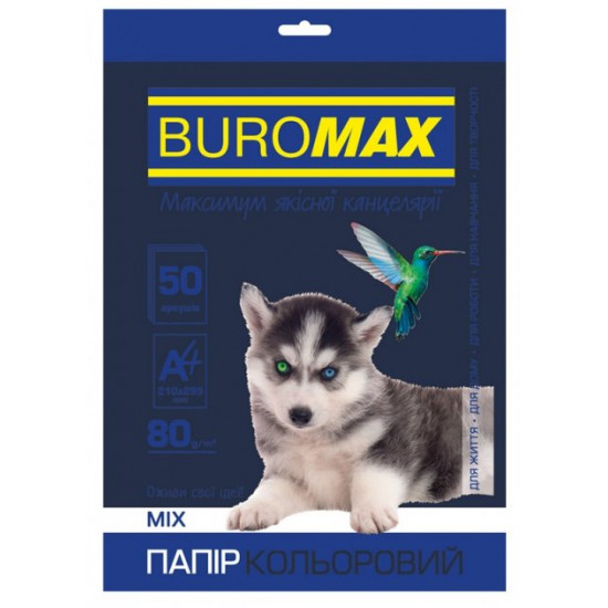 Папір кольоровий Buromax DARK+NEON А4 80г/м2 10кол. 50л. (BM.2721050-99)