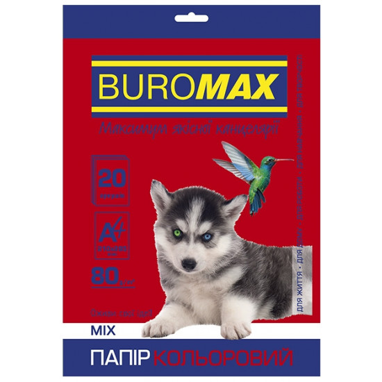  Бумага цветная Buromax DARK+PASTEL А4 80г/м2 10цв. 20л. (BM.27211120-99)