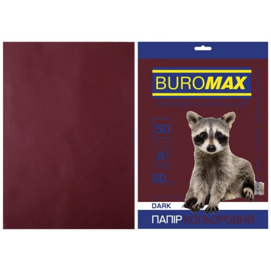  Бумага цветная А4 Buromax DARK 80гм2 коричневый 50л. (BM.2721450-25)