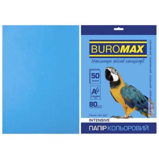 Папір кольоровий А4 Buromax INTENSIV 80гм2 світло-синій 50л. (BM.2721350-30)