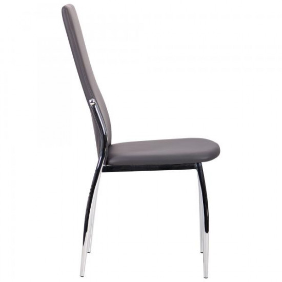 Dining chair for kitchen, cafe, bar Carter metal chrome/leatherette graphite AMF