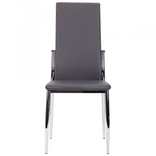 Dining chair for kitchen, cafe, bar Carter metal chrome/leatherette graphite AMF