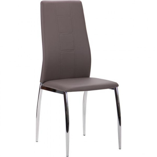 Dining chair for kitchen, cafe, bar Nicholas metal chrome/leatherette dark quartz AMF