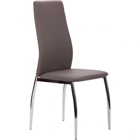 Dining chair for kitchen, cafe, bar Nicholas metal chrome/leatherette dark quartz AMF