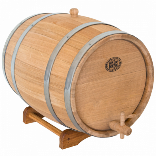 Oak barrel 30 l for wine, cognac (stainless steel hoop) Bonpos BDNZh30