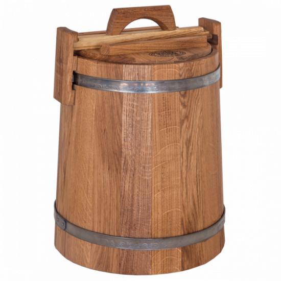 Oak tub for pickling 20 l BonPos (stainless steel hoop) KDNZh20