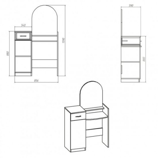 Dressing table Companit Trumo-1 oak sonoma