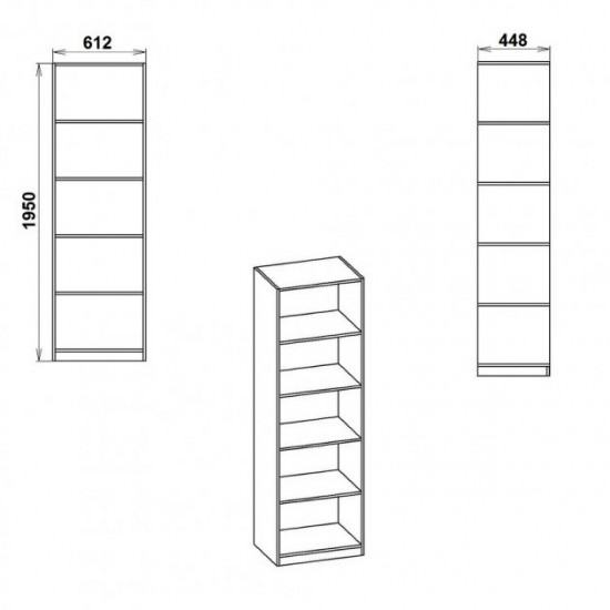 Bookcase Companit KSh-1 oak sonoma