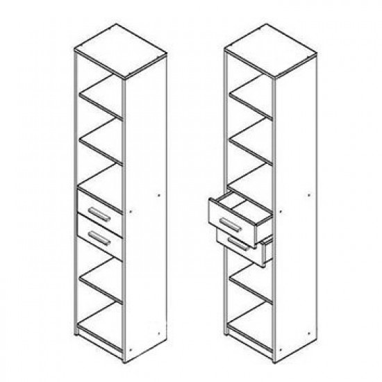 Shelving unit Gerbor Nepo REG_2S/40 sonoma oak/nymphea alba (009)