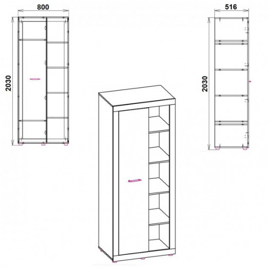 Wardrobe MG-1 single-door Companit Nymphaeum alba