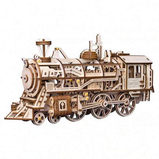 Children's wooden 3D construction set Robotime LK701 Steam Locomotive