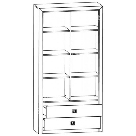 Open bookcase Gerbor Cohen REG_2S(N) wenge magic (013-1)