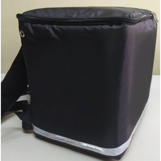 Frame thermal bag - a backpack for food and pizza delivery with a zipper. Dolphin 45x30 cm Black