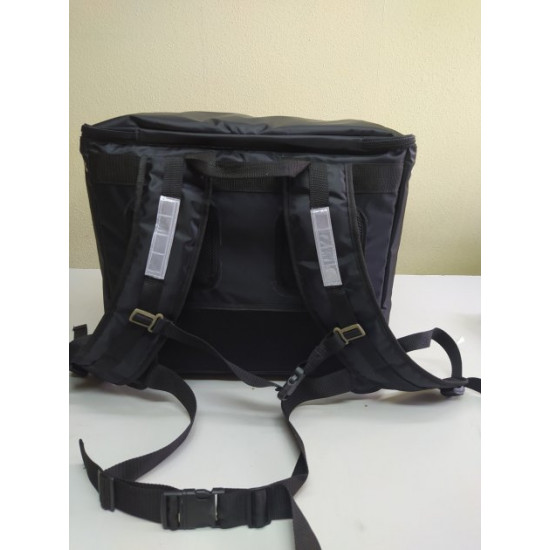 Frame thermal bag - a backpack for food and pizza delivery with a zipper. Dolphin 45x30 cm Black