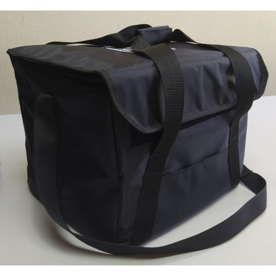 Thermal bag for courier delivery of food and drinks with a zipper under the valve. Dolphin 35x25 cm Black