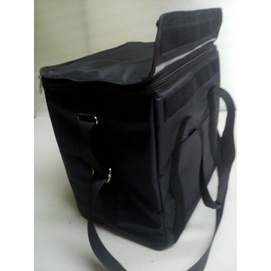 Thermal bag for courier delivery of food and drinks with a zipper under the valve. Dolphin 35x25 cm Black