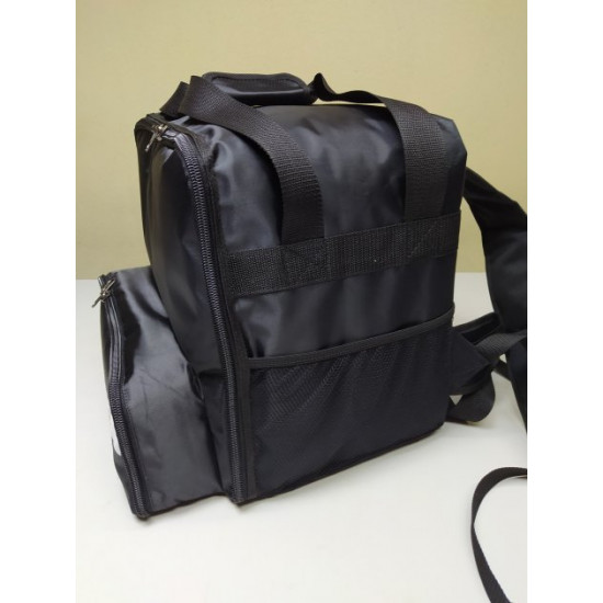 Dolphin thermal backpack for delivery of food, sushi, pizza for a 32x32 box. Black