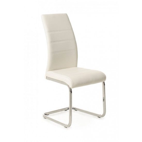 Chair for kitchen, cafe, bar artificial leather + chrome steel S-116 Vetro Mebel White