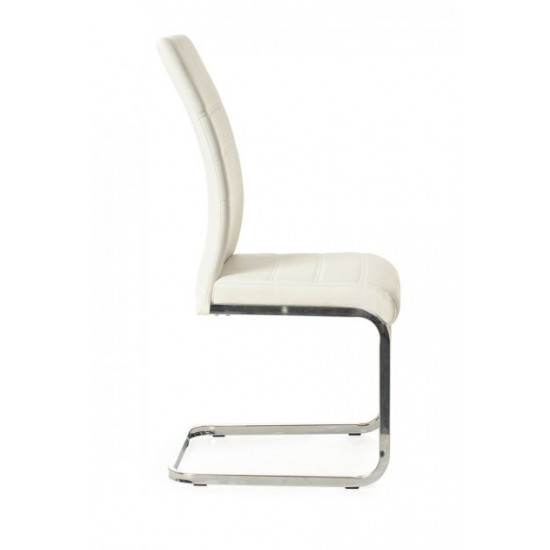 Chair for kitchen, cafe, bar artificial leather + chrome steel S-116 Vetro Mebel White