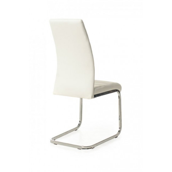 Chair for kitchen, cafe, bar artificial leather + chrome steel S-116 Vetro Mebel White