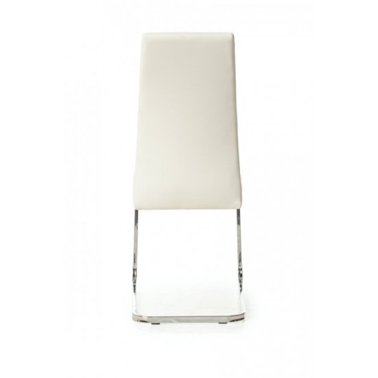 Chair for kitchen, cafe, bar artificial leather + chrome steel S-116 Vetro Mebel White