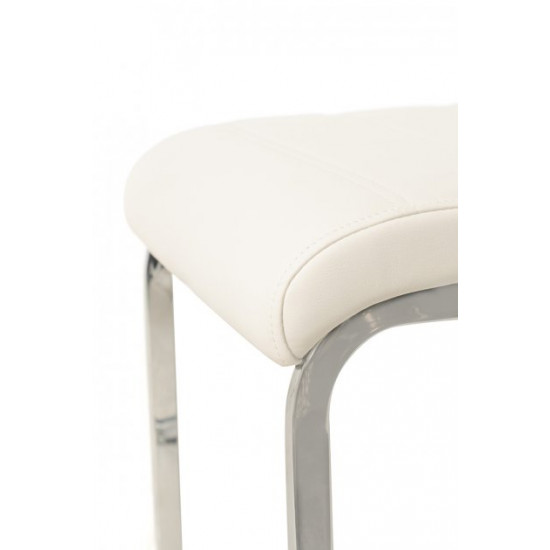 Chair for kitchen, cafe, bar artificial leather + chrome steel S-116 Vetro Mebel White