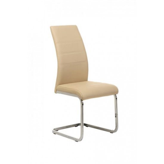 Chair for kitchen, cafe, bar artificial leather + chrome steel S-116 Vetro Mebel Milky