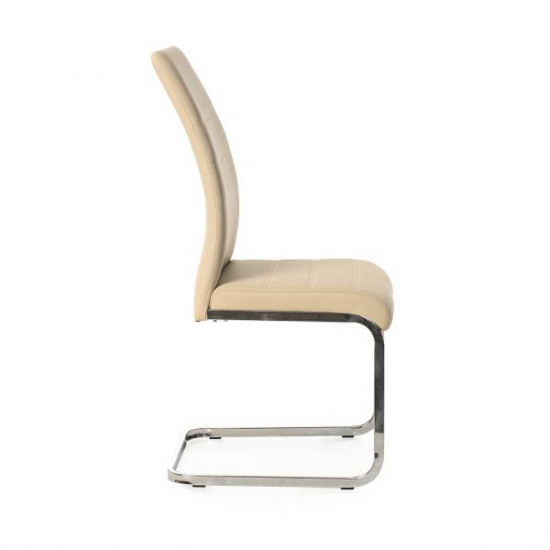 Chair for kitchen, cafe, bar artificial leather + chrome steel S-116 Vetro Mebel Milky