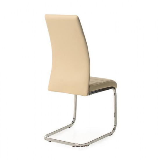 Chair for kitchen, cafe, bar artificial leather + chrome steel S-116 Vetro Mebel Milky