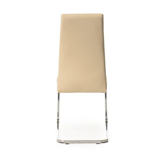 Chair for kitchen, cafe, bar artificial leather + chrome steel S-116 Vetro Mebel Milky