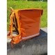 Dolphin thermal backpack for food delivery, sushi, pizza. PVC. Frame. Velcro. Orange