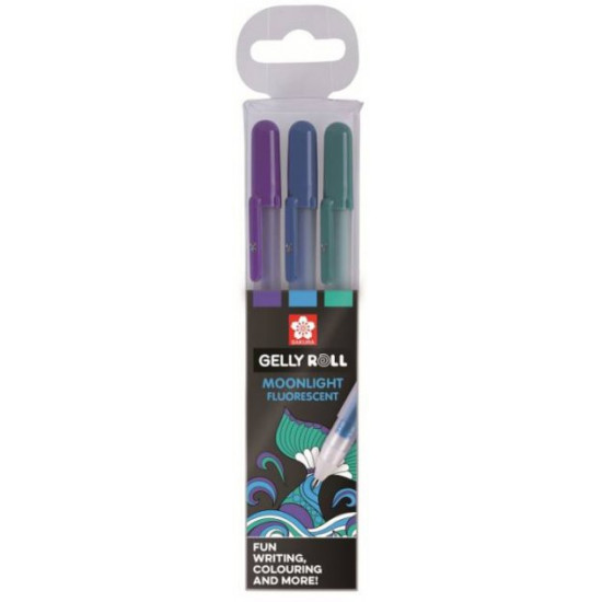 Set of gel pens Sakura Moonlight Ocean 3 colors (8712079395810)