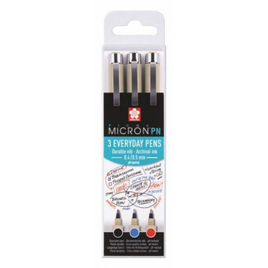 Set of pens Sakura Pigma Micron PN Office 3 colors Black/Blue/Red (8712079409395)