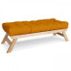 Bench for the living room made of solid beech wood Allegro Woodman without covering/orange