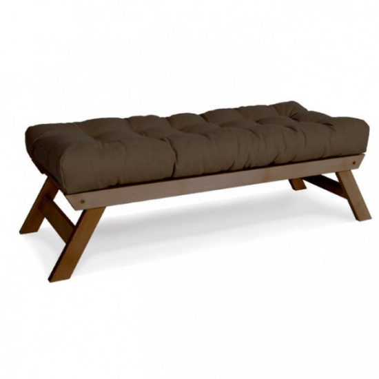 Bench in the living room made of solid beech wood Allegro Woodman walnut/brown