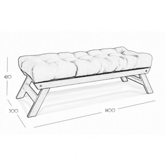 Bench for the living room made of solid beech wood Allegro Woodman natural/orange