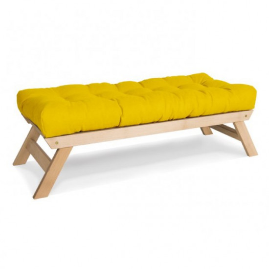 Bench for the living room made of solid beech wood Allegro Woodman natural/yellow