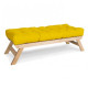 Bench for the living room made of solid beech wood Allegro Woodman natural/yellow