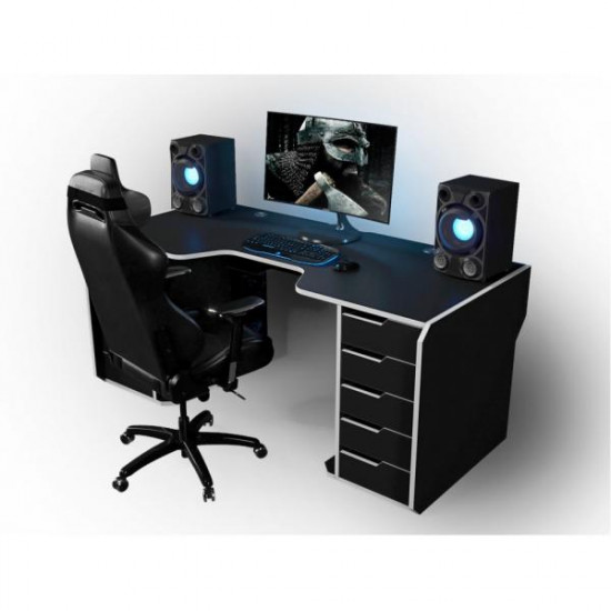 Gaming ergonomic desk ZEUS Viking-1M Black + White