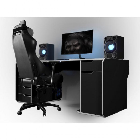 Gaming ergonomic desk ZEUS Viking-2S Black + White