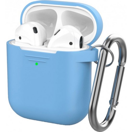 AhaStyle Classic Silicone Case with Carabiner for Apple AirPods Blue (AHA-01060-SBL)