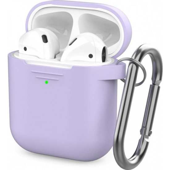 AhaStyle Classic Silicone Case with Carabiner for Apple AirPods Lavender (AHA-01060-LVR)